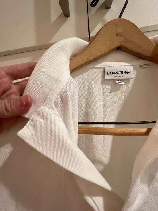 Lacoste x Pique Polo Shirt XL Classic Fit Green Croc Logo 100% Cotton White NWOT - Picture 11 of 12